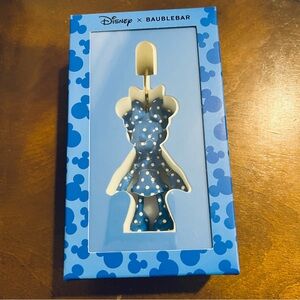 NIB Disney Baublebar Minnie Mouse Enamel Keychain Bag Charm Polka Dot Keyring